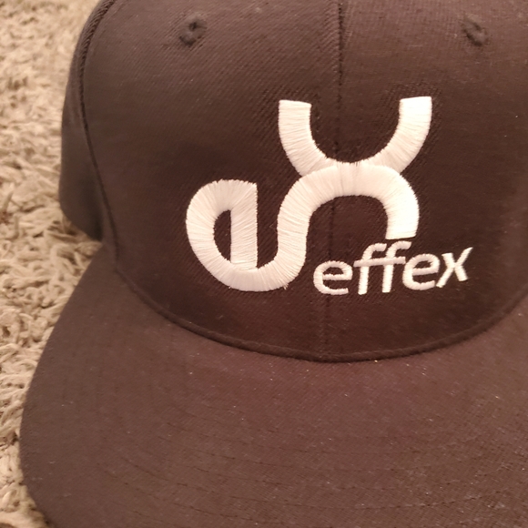 Effecx Black White Double Stitch Adjustable Mens Hat - Picture 2 of 6
